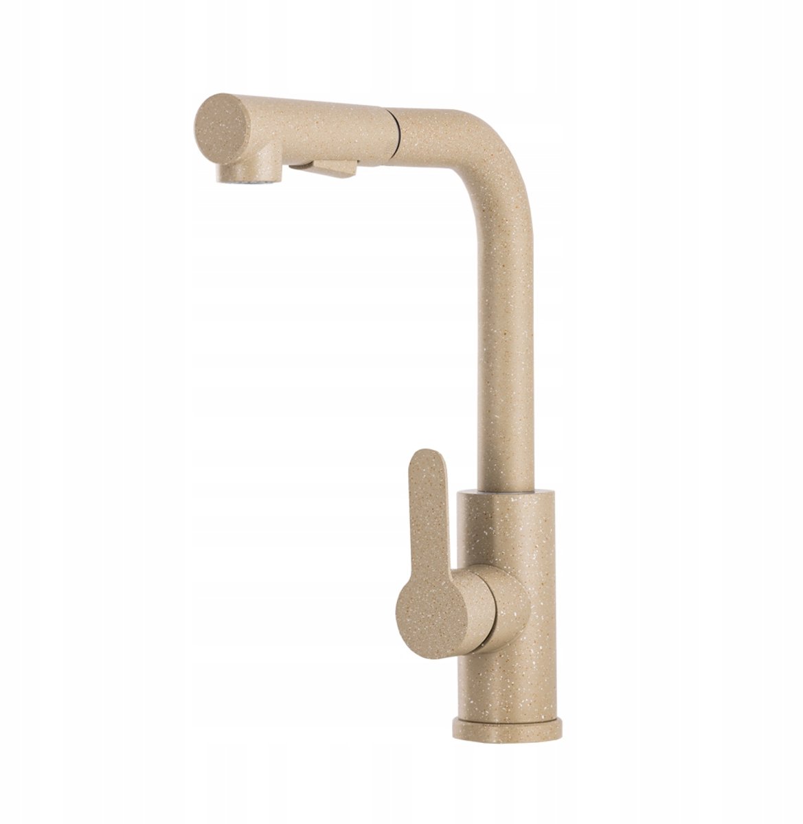 Merkloze Beige Keukenkraan met Uittrekbare Spuit, 360° Draaibaar