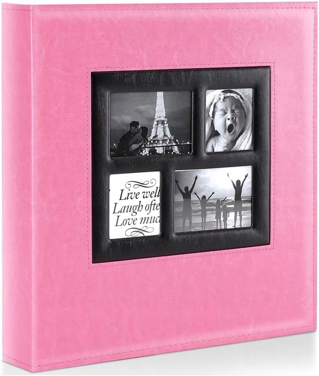 Album voor 1000 Foto's 10x15cm, Roze Leer, Elegante Herinneringen