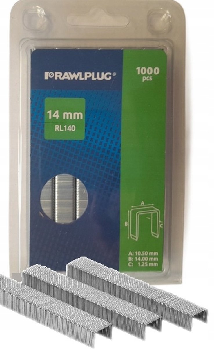 Rawlplug RL140 nieten 14mm 1000 stuks voor nietpistool