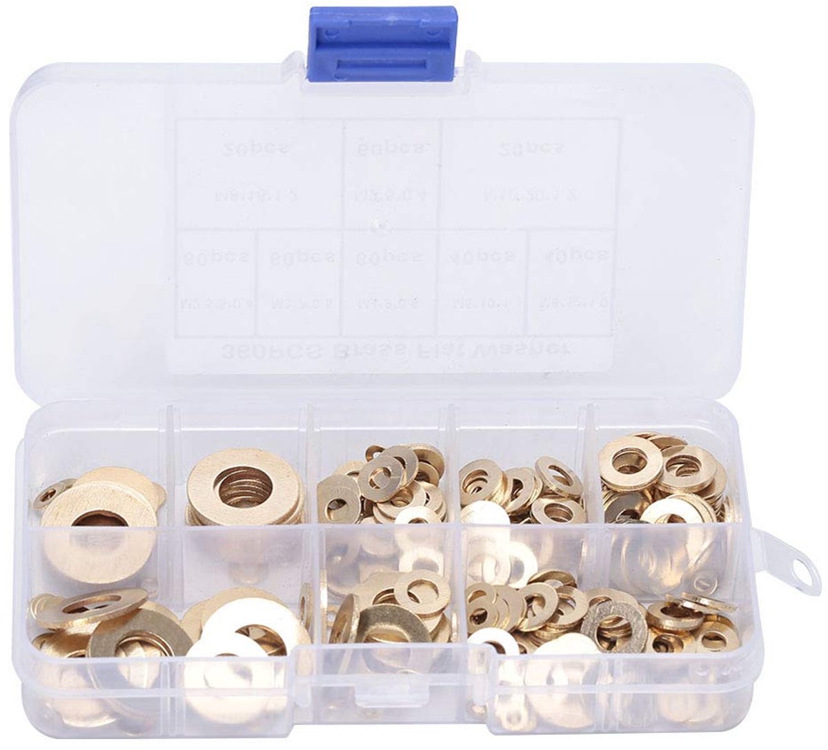 360pcs Fat Washer Brass Washers Metal Flat Spacer M2 M2.5 M3 M4 M5 M6 M8 M10 Gasket Ring Kit for Sealing Screws - ShopVlot