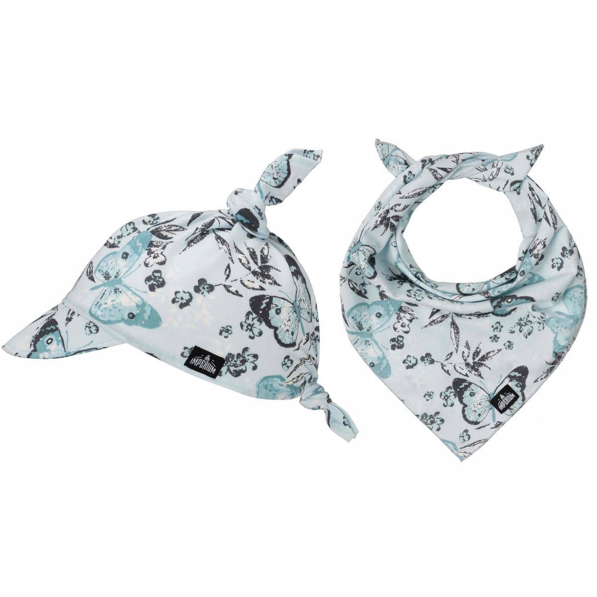 Babymutsje & Bandana Set - Blauw met Vlinders