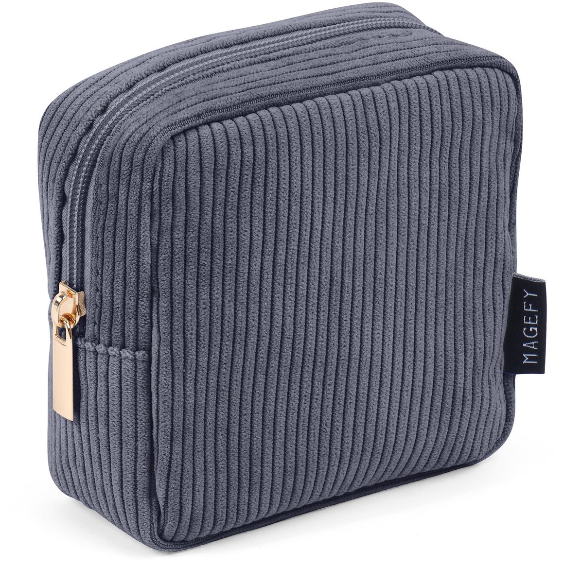 MAGEFY Kleine make-up tas corduroy make-up tas met compartimenten reizen cosmetica tas voor vrouwen meisjes make-up - ShopVlot