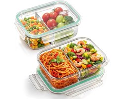 Wwtop 2 Pcs Glass Storage Containers 1000ml Glass Storage Containers with Lid, Food Container for Kitchen and Storage - ShopVlot