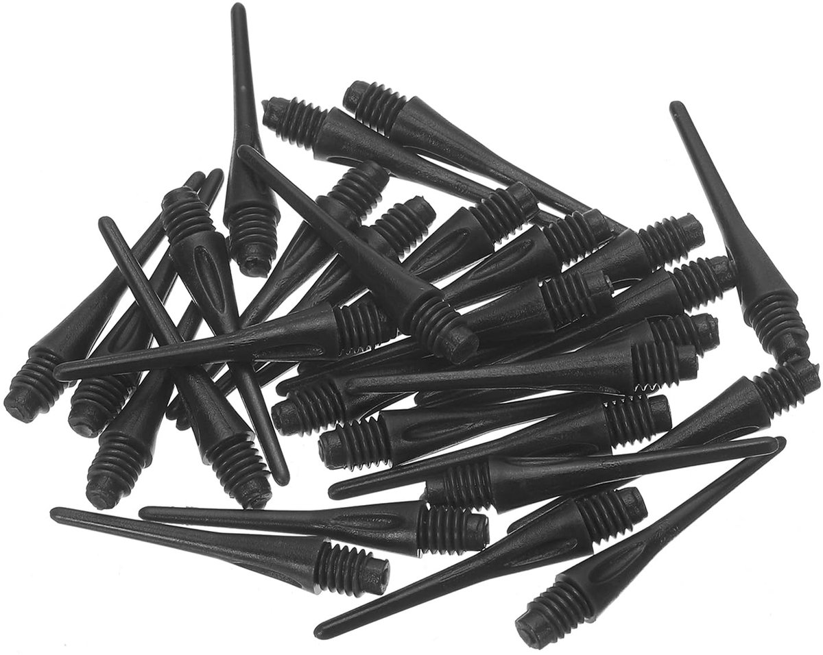 50 Stuks Plastic Dartpunten 2BA Draad Zwart