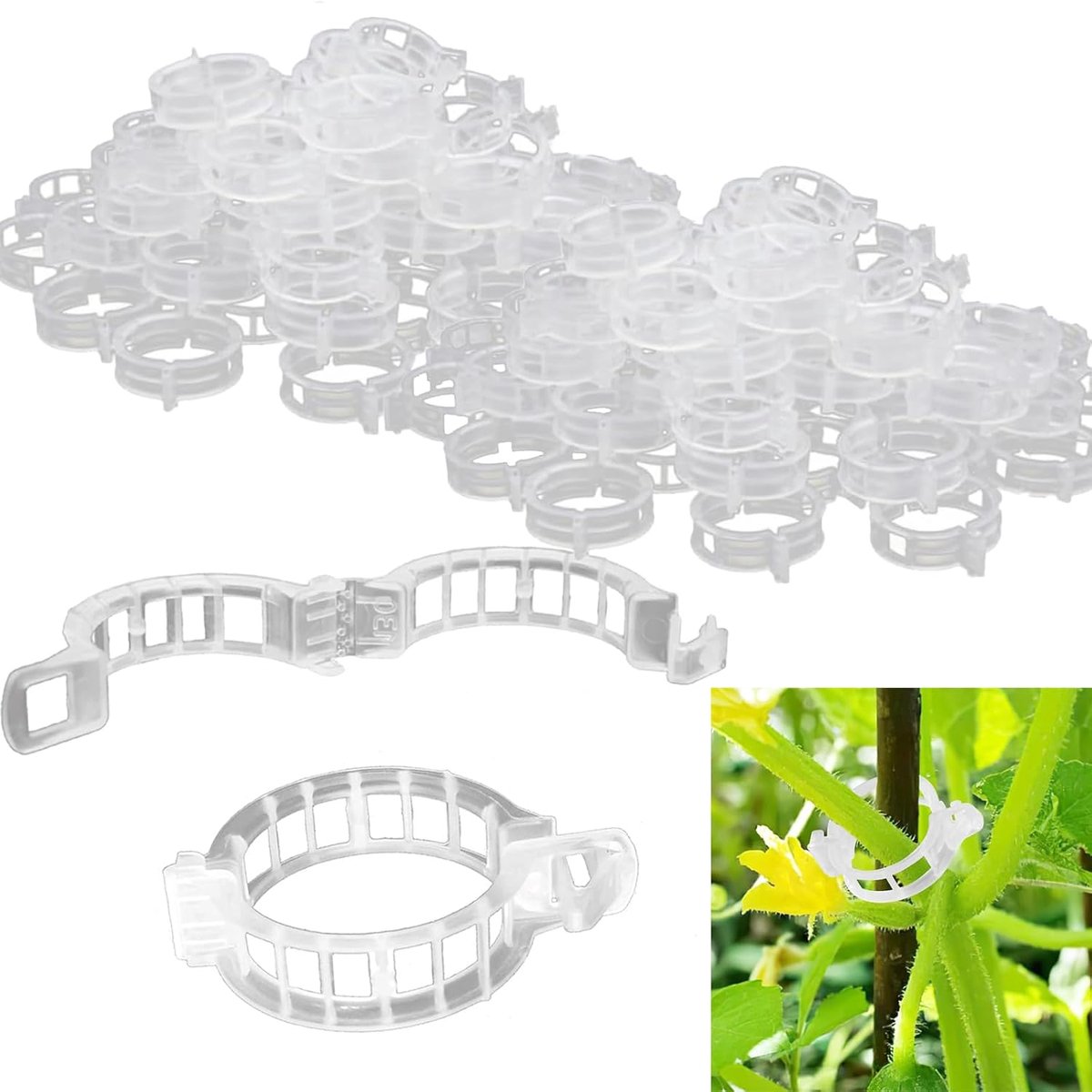 Pack of 250 Plastic Plant Stand Clips Tomato Holder Cantaloupe Plastic Clips Hanging Clips Transparent Cantaloupe - ShopVlot