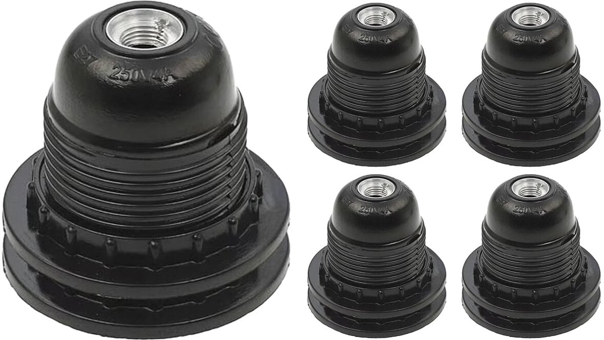 VITO Lamphouder E27 - Zwart - Lamphouder - E27 fitting - 5 stuks