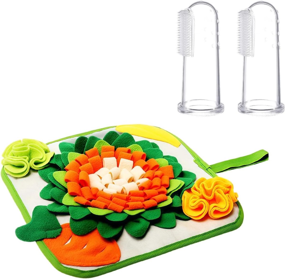 Snuffel Kussen 28Cm - Transparante Vinger Tandenborstels - Training Speelgoed - Voor Kleine Huisdieren - ShopVlot