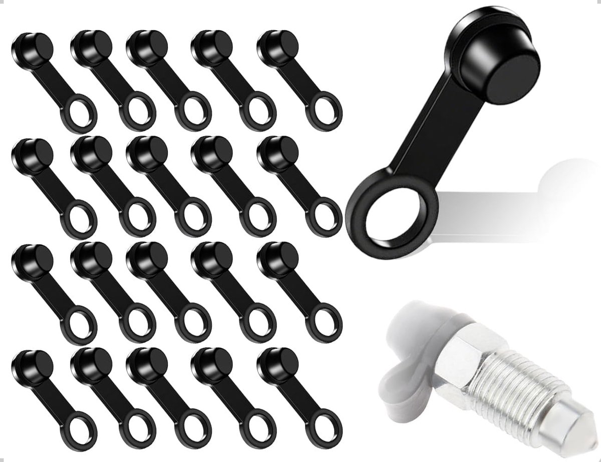 Remschoefdoppen set - 20 stuks - zwart rubber - effectieve afdichting voor voertuigen - ShopVlot