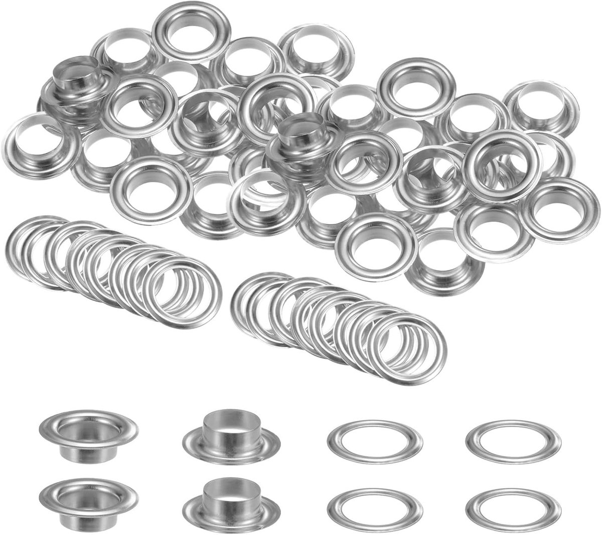 Zeilringen met tang - Koperkleurig - 14 mm - Metalen Ogen voor Stoffen en Leren Materialen - Set van 40