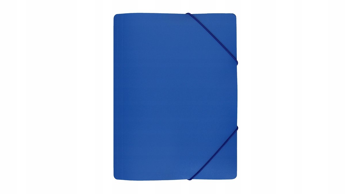 Brede Blauwe A4 Map met Elastiek, 2cm Rug, 3 Vakken