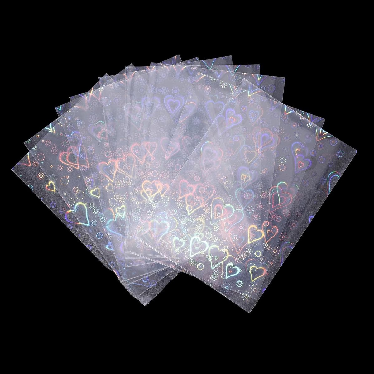 Fotokaarthoezen - Transparant - 9,1 x 6,5 cm - Holografische Folie - Voor Kaartliefhebbers