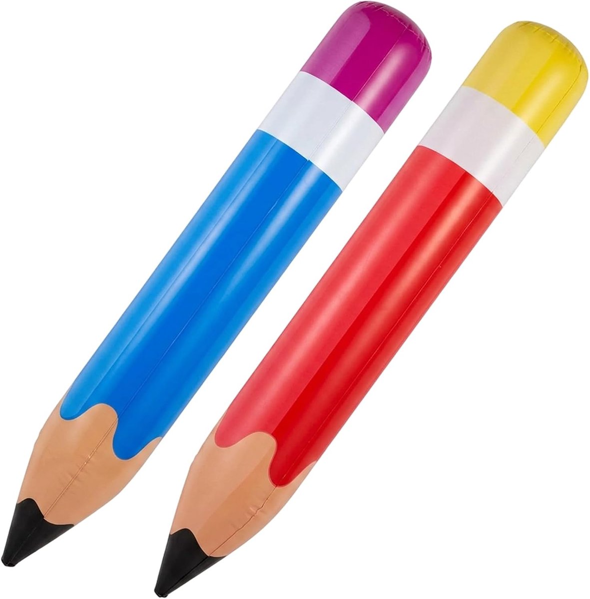 Set van 2 opblaasbare potloden, rood en blauw, opvouwbare fotorekwisieten voor de eerste schooldag, decoratie voor de - ShopVlot