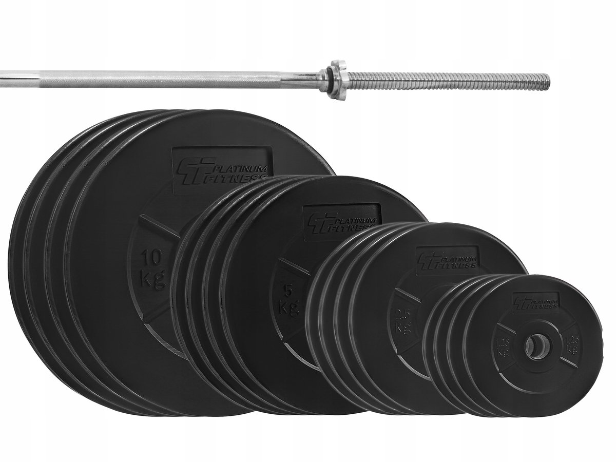 Krachtset 85kg: Halterset met schijven en rechte halterstang 180cm
