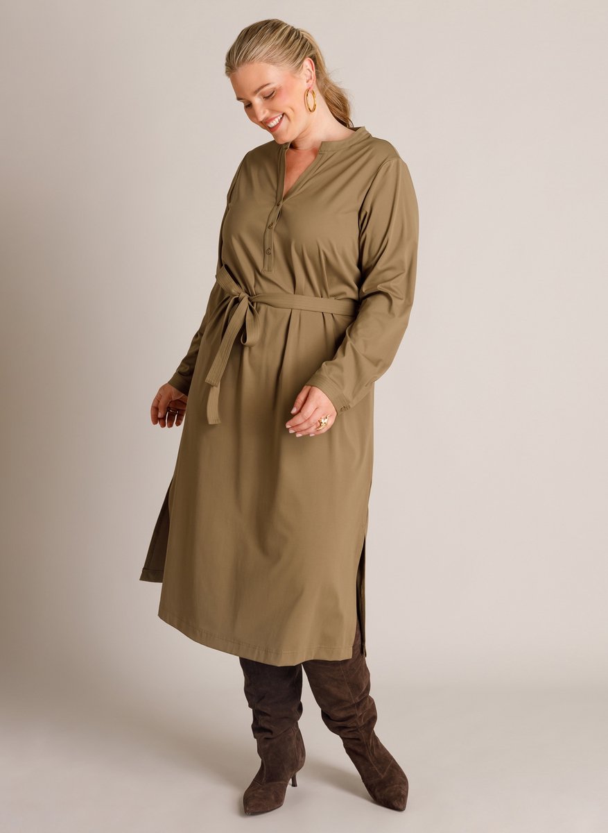 YEST CURVE Tifani Dresses - Grey Olive - maat 3(52)