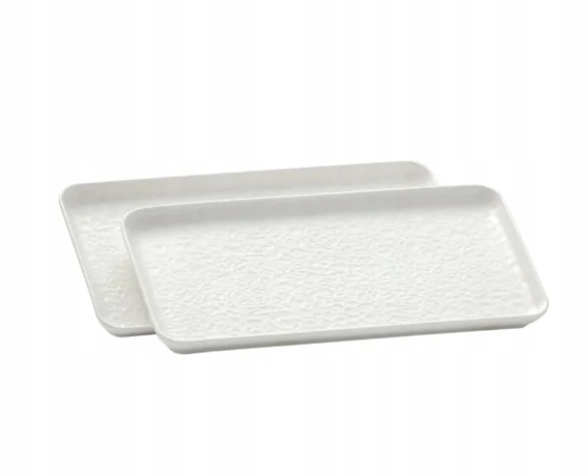 Set van 2 Keramische Borden 31x23cm - Witte Aperitiefschalen