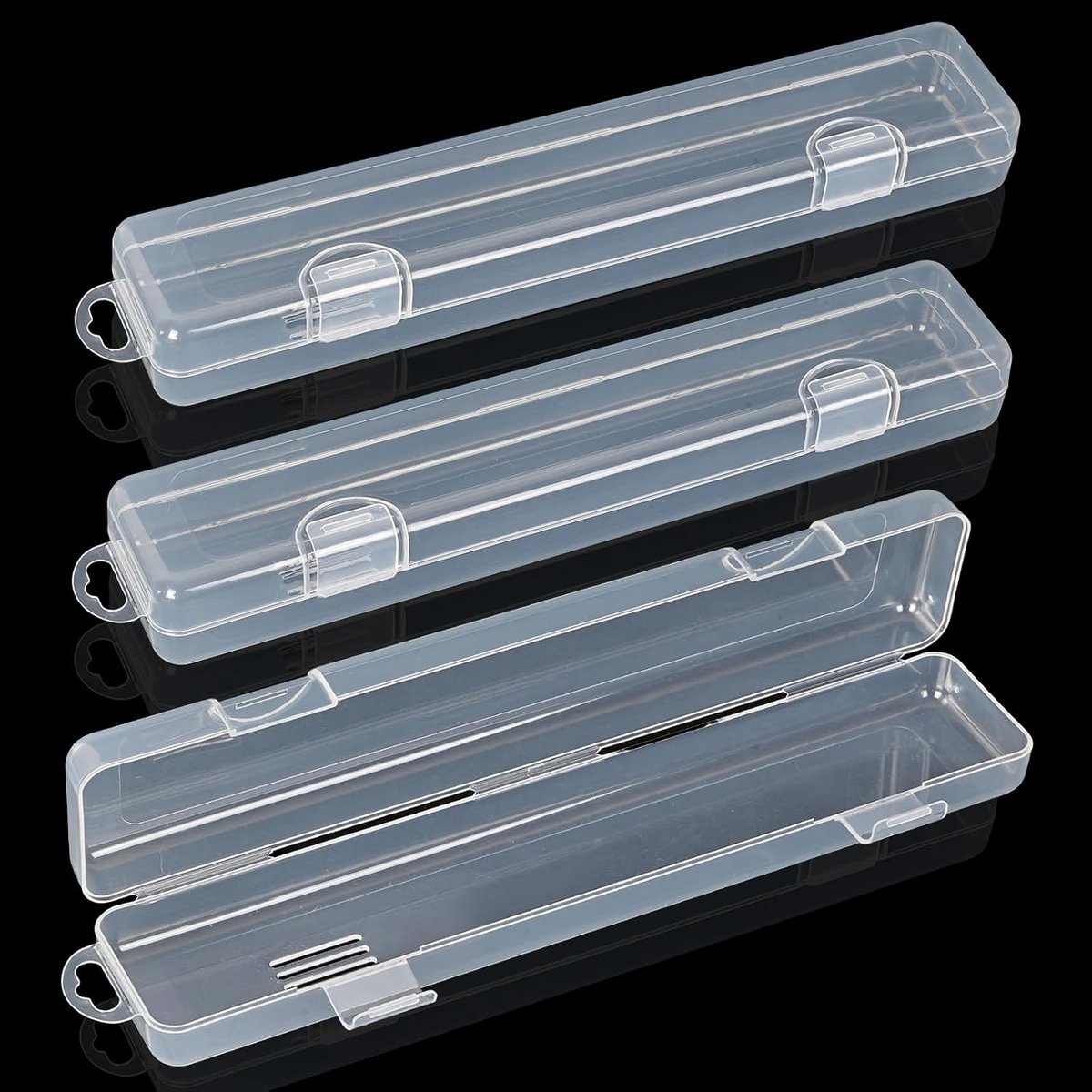 Bestekbox 3 stuks - Draagbare bestekhouder 27cm - Kunststof - Transparant voor snel toegang - ShopVlot