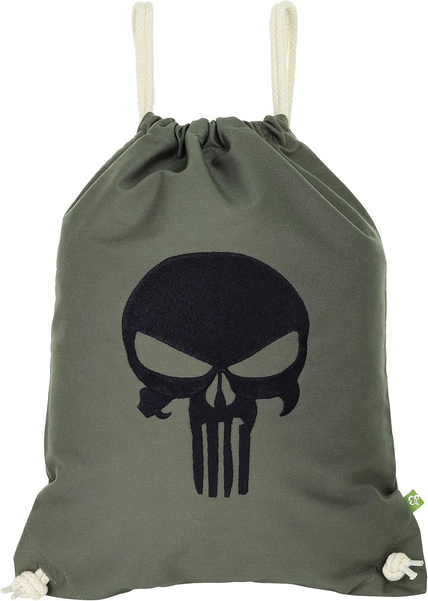 Gymtas waterproof groen - Punisher skull - robuust ontwerp - ideaal voor sporters - ShopVlot
