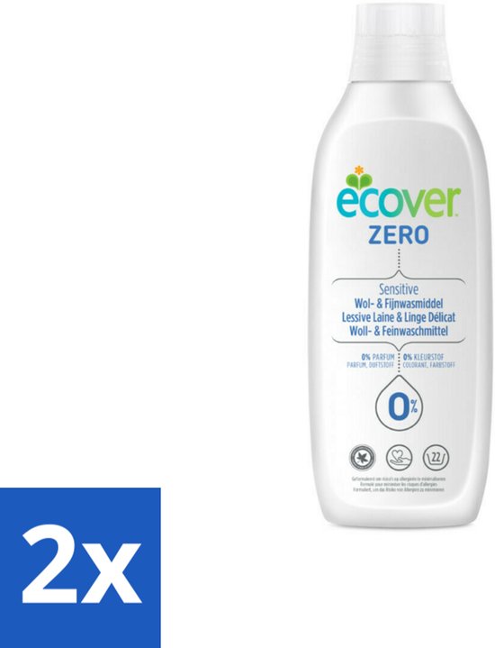 2 x Ecover - Vloeibaar wasmiddel - Wol & Fijnwas - 1 liter - Wasmiddel Wol - Wasmiddel Zijde - Fijnwasmiddel - Wasmiddel Delicate Stoffen - Ecologisch Wasmiddel