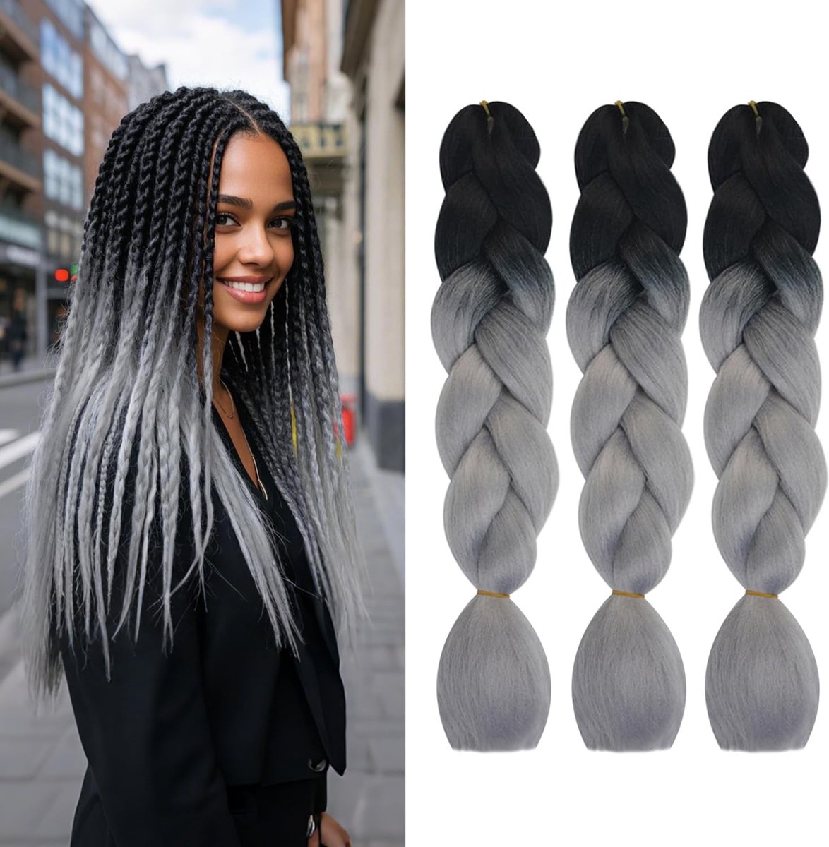 Vlechtextensions 61 cm - Ombre M28 - Hoge temperatuur synthetisch haar - Creëer een trendy hairstyle - ShopVlot
