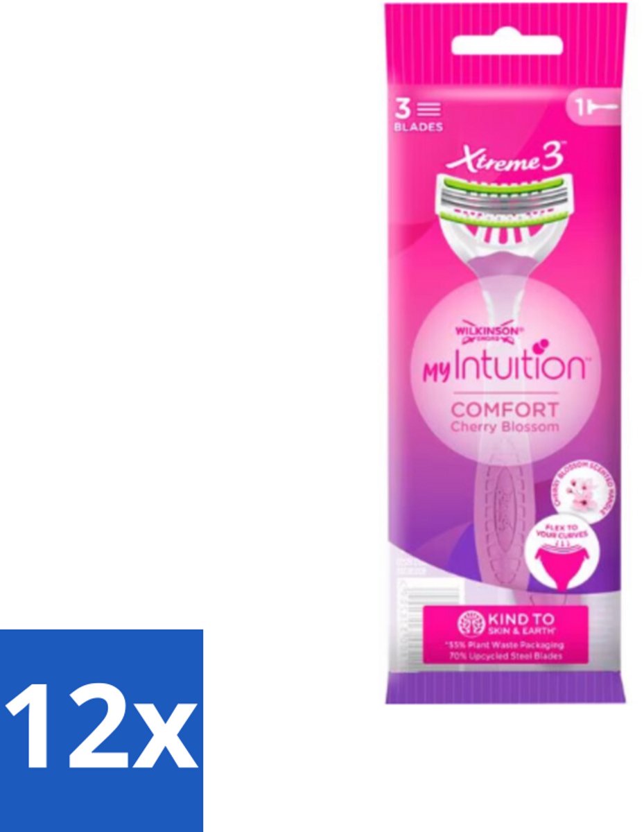 12 x Wilkinson - Wegwerpscheermesjes - Xtreme 3 Beauty - Comfortabel - 1 scheermesje - Wegwerpscheermes - Scheermesje - Scheermes Dames - Scheermes Xtreme - Scheermesje Comfort