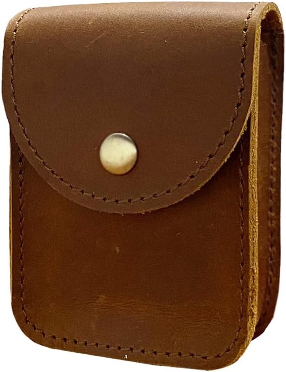 Speelkaart Case - Bruin - 10,2 x 7,6 x 2,5 cm - Leren Kaartdoos met Magnetische Sluiting - Voor Mannen