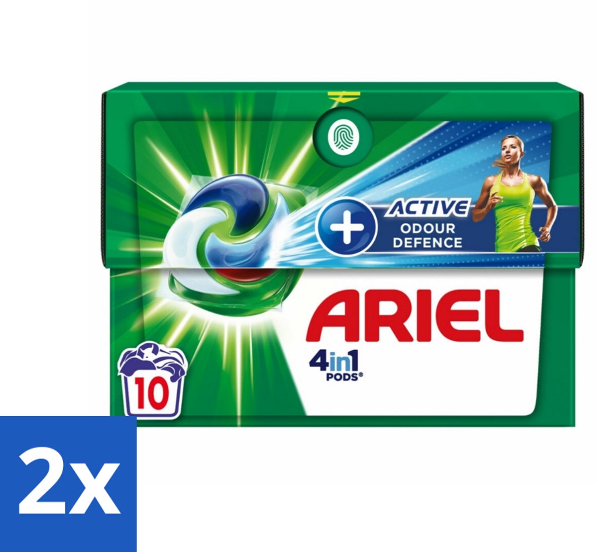 2 x Ariel - 4in1 Wasmiddel Pods - Actieve Geurbestrijding - 10 Pods - Ariel Wasmiddel - Wascapsules - Geurbestrijding - Langdurige Frisheid - Wasmiddel Pods