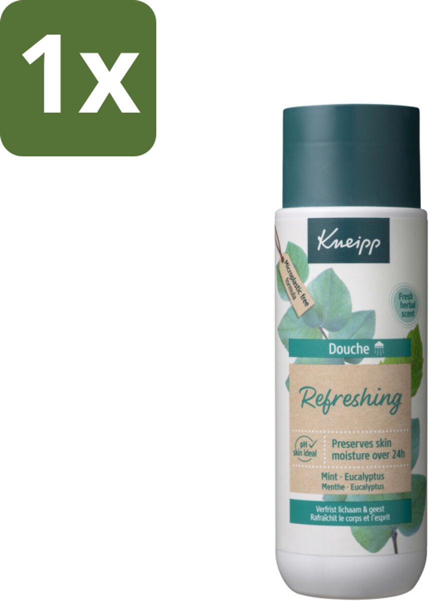 1 x Kneipp - Douchegel - Refreshing - Mint Eucalyptus - 200 ml - Douchegel Mint Eucalyptus - Verfrissend Douchegel - Natuurlijke Douchegel - Zeepvrije Douchegel - Huidverzorgende Douchegel