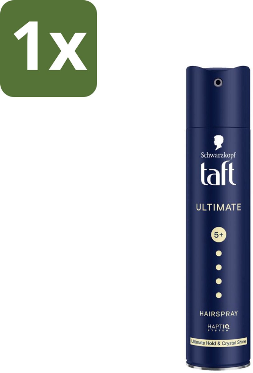 1 x Taft - Ultimate 5+ - Haarspray - Maximale stevigheid - 250 ml - Haarspray - Haarlak - Stevigheid - 72 Uur Fixatie - Kristalglans