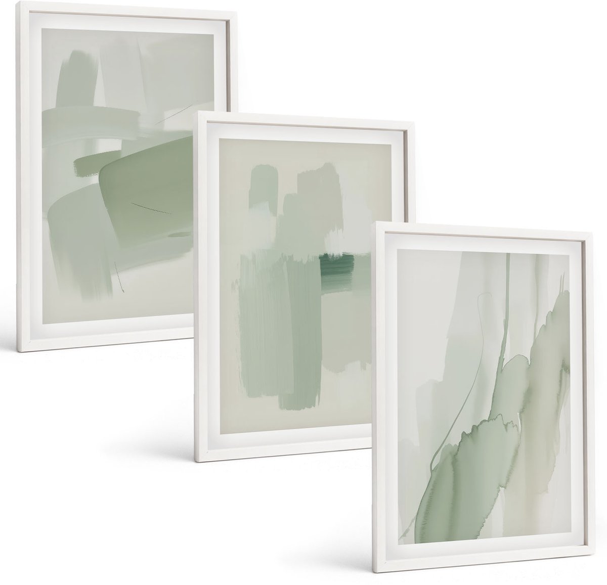 Tulup 3-Delige Schilderij Set - Abstracte patronen in aquarelstijl - 40x60 - Muurdecoratie - Wanddecoratie - Hal - Moderne Wanddecoratie