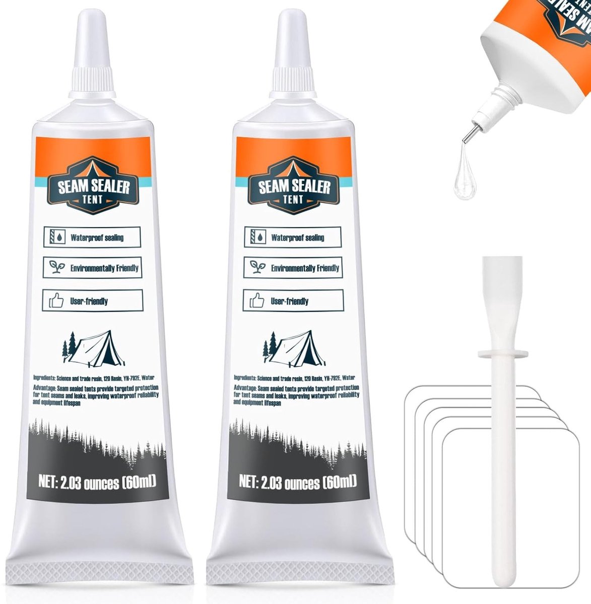 Reparatieset tentdoek - Transparant - 120 ml - Naaddichter met Kwast - Voor Tent en Campinguitrusting