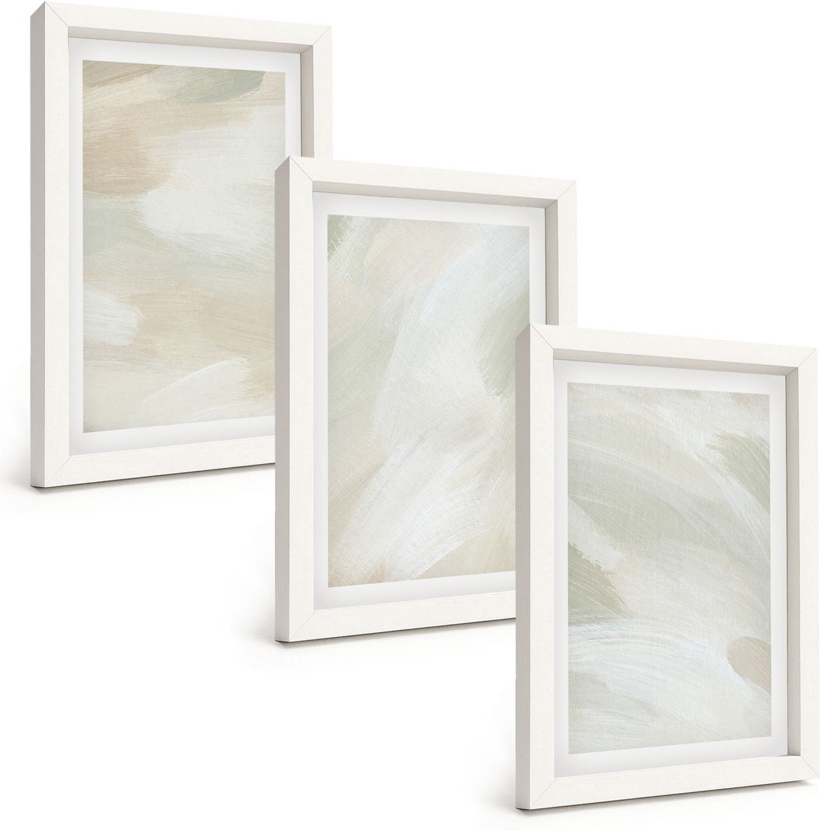 Tulup 3-Delige Schilderij Set - Heldere abstracte schilderijen op canvas, delicate boho-stijl - 20x30 - Muurdecoratie - Wanddecoratie - Hal - Moderne Wanddecoratie
