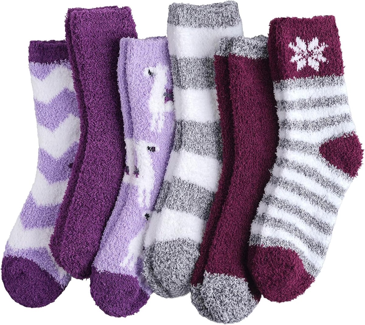 Blu Ninfee Knuffelsokken voor dames, maat 36-42, winter, warme, wollige bedsokken - ShopVlot
