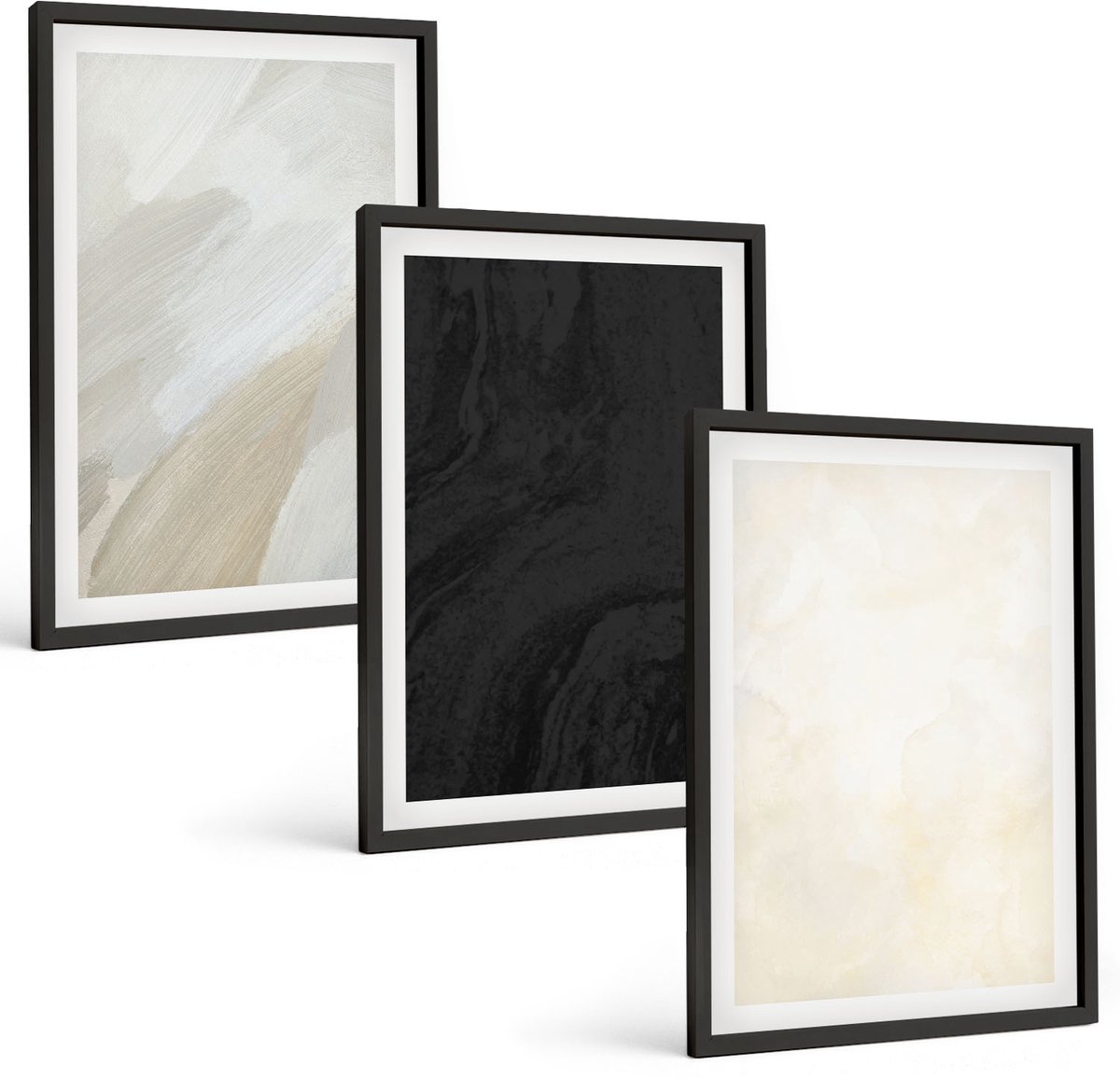 Tulup 4-Delige Schilderij Set - Structuren in verschillende tinten minimalisme - 40 x 60 cm - Stijlvolle Wanddecoratie - Interieur