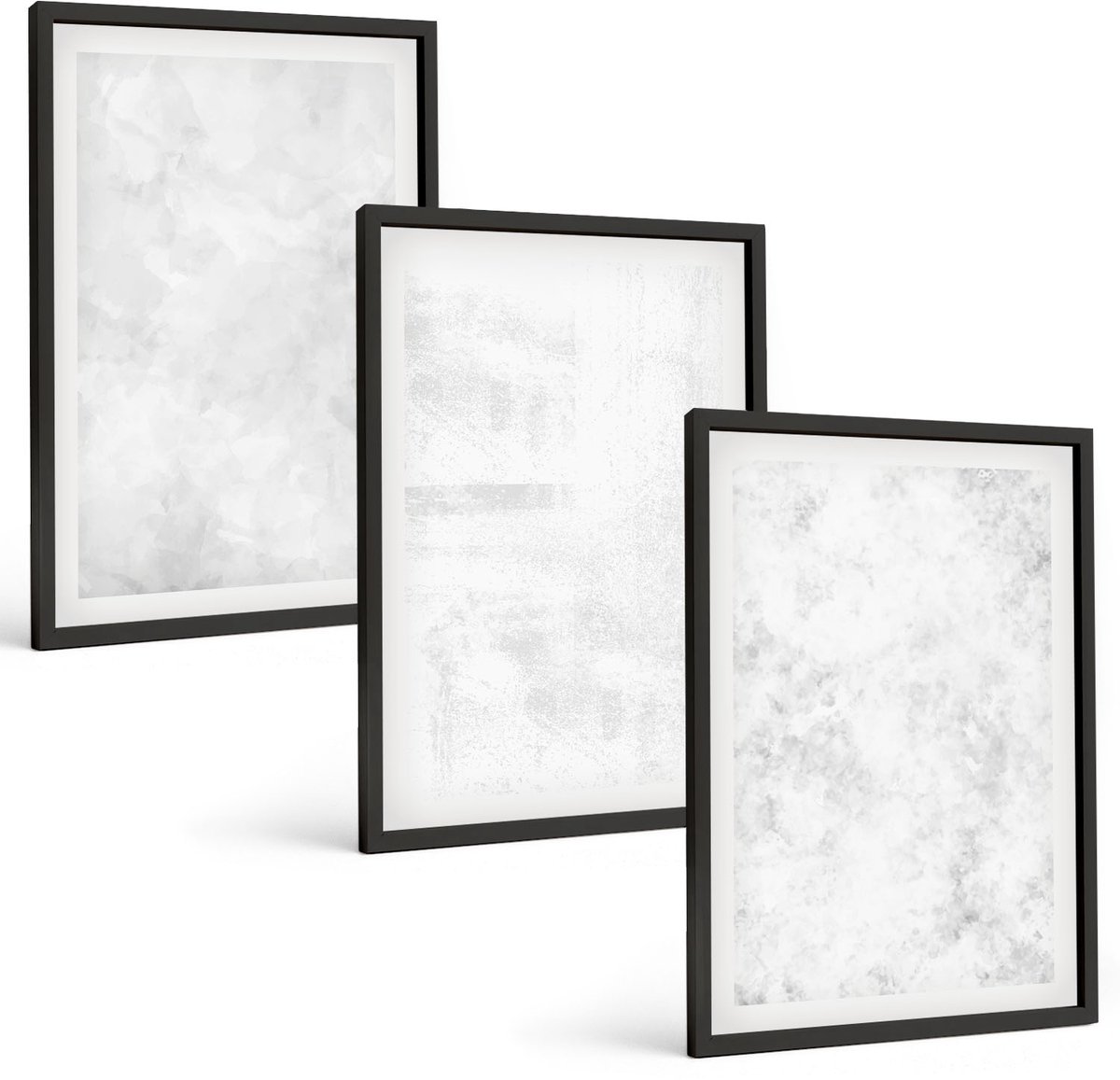 Tulup 4-Delige Schilderij Set - Witte vlekken op een minimalistische canvasachtergrond - 40 x 60 cm - Wanddecoratie - Schilderijen Set - Interieur - Stijlvolle Muurdecoratie