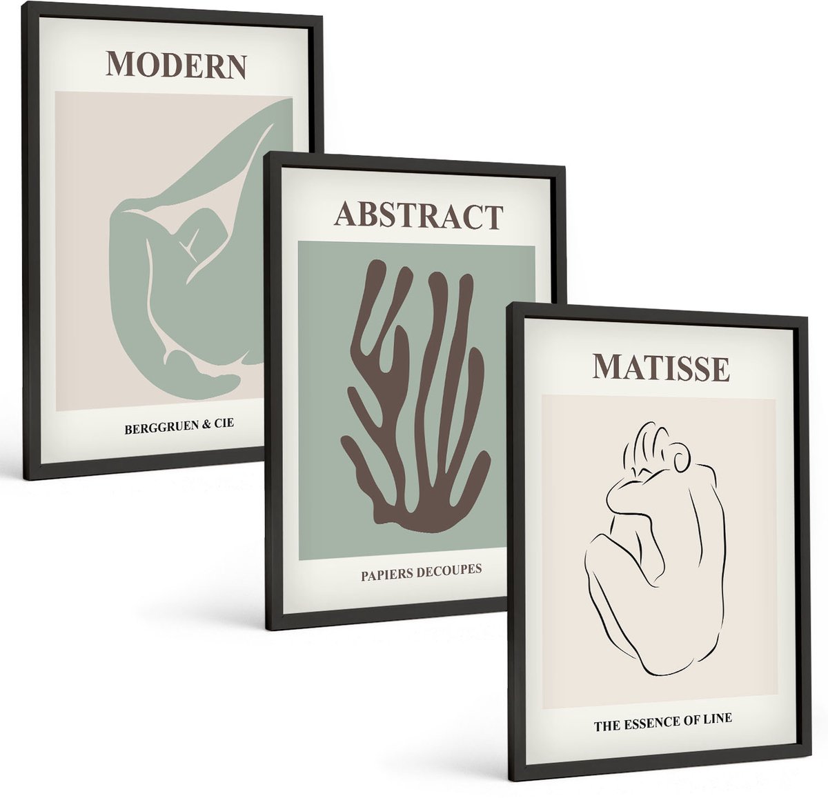 Tulup 4-Delige Schilderij Set - Stijlvolle schilderijen met abstracte motieven van Henri Matisse - 40 x 60 cm - Muurdecoratie - Wanddecoratie - Hal - Woonkamer Decoratie