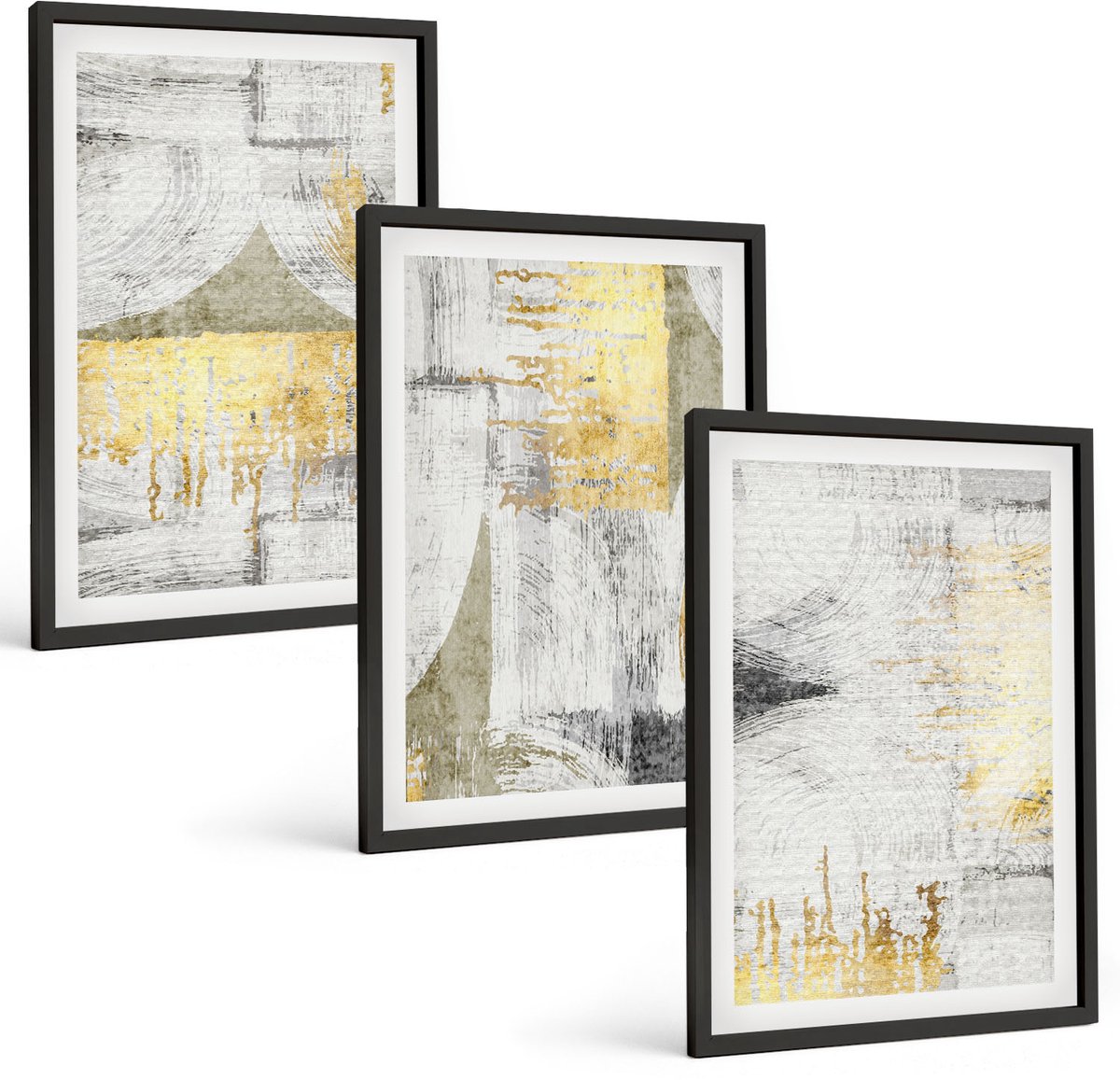 Tulup 4-Delige Schilderij Set - Abstracte minimalistische, modieuze schilderpatronen - 40 x 60 cm - Stijlvolle Muurdecoratie - Slaapkamer - Moderne Wanddecoratie