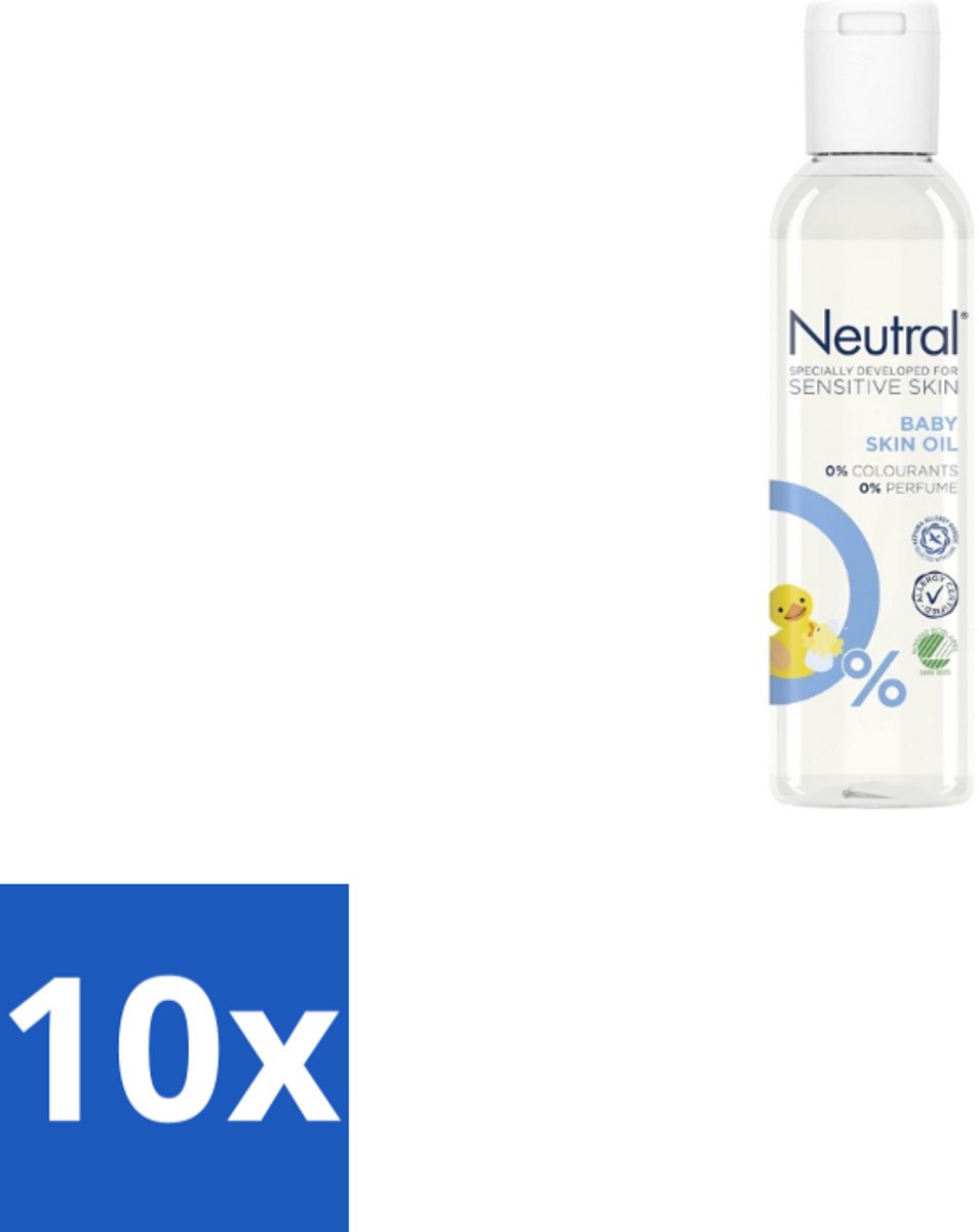 10 x Neutral - Baby Huidolie - Gevoelige huid - Parfumvrij - 150 ml - Babyhuidolie - Gevoelige Huid - Droge Huid - Hypoallergeen - Parfumvrij