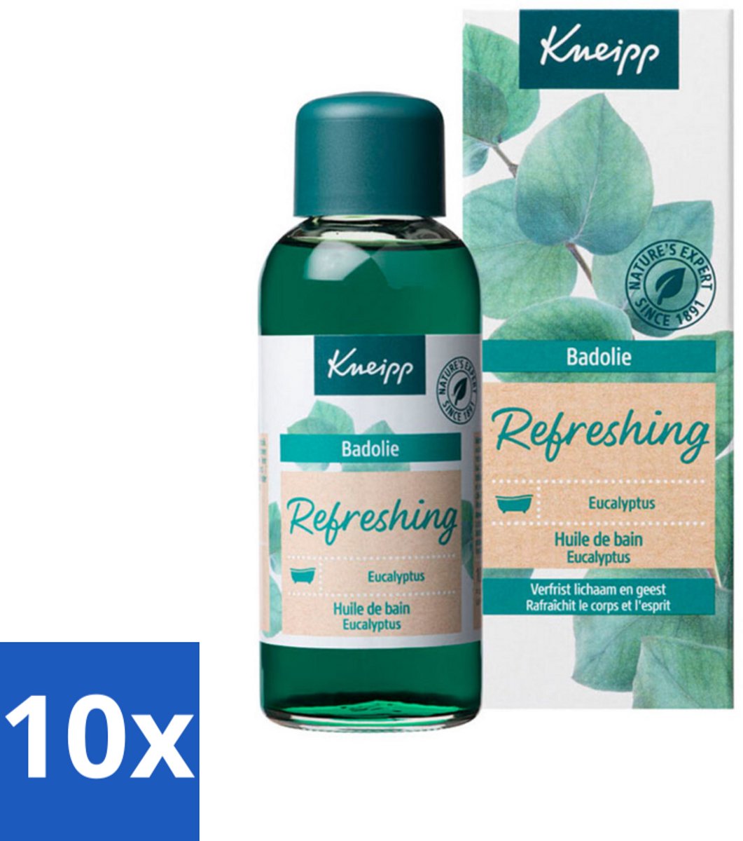 10 x Kneipp - Badolie - Refreshing Eucalyptus - 100 ml - Voordeelverpakking - 10 stuks
