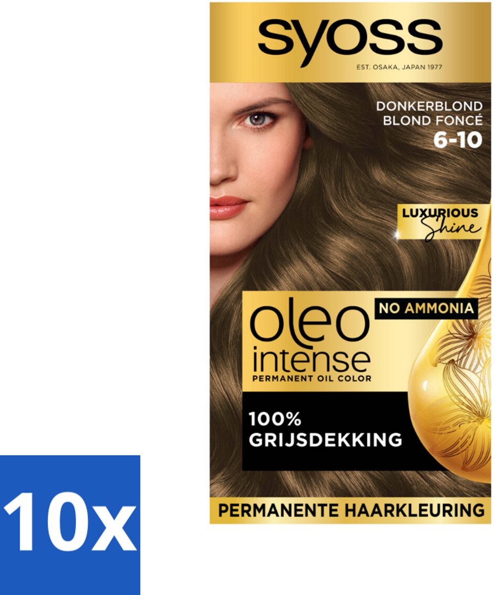 Syoss Oleo Intense - Haarverf - 6-10 - Donkerblond - 115ml x 10