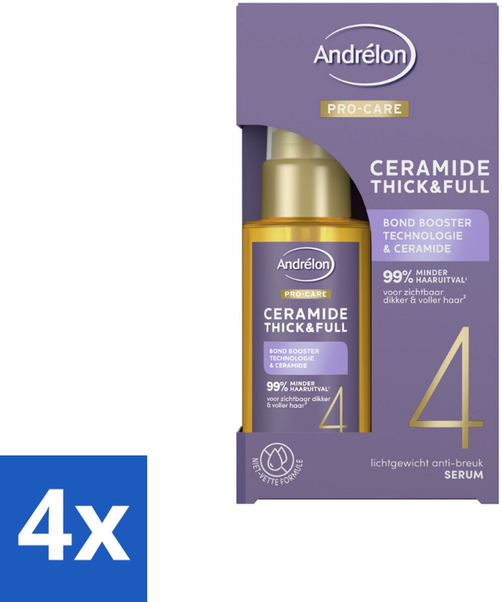 4 x Andrélon – Serum – Pro Care – 50 ml - Fijn Haar Verzorging - Dun Haar Verzorging - Haar Versterken - Haar Verdikken - Haar Beschermen
