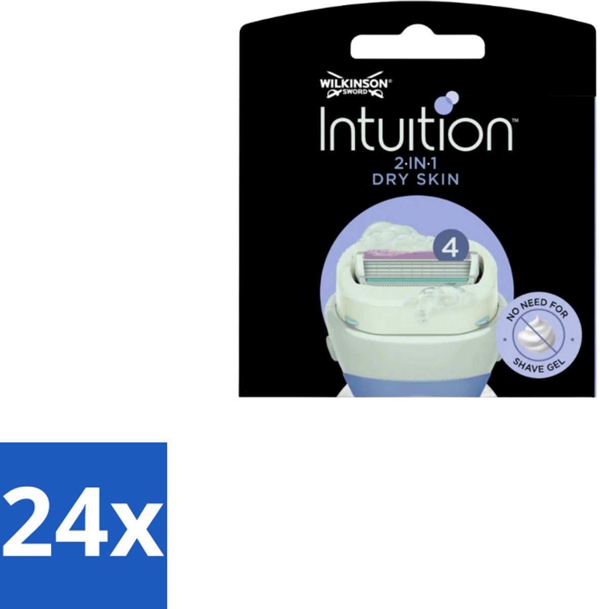 24 x Wilkinson Sword - Navulmesjes - Intuition Mesjes Dry Skin - Verzachtend - 3 mesjes - Scheermesjes - Droge Huid - Scheermes - Scheerapparaat - Wilkinson Intuition