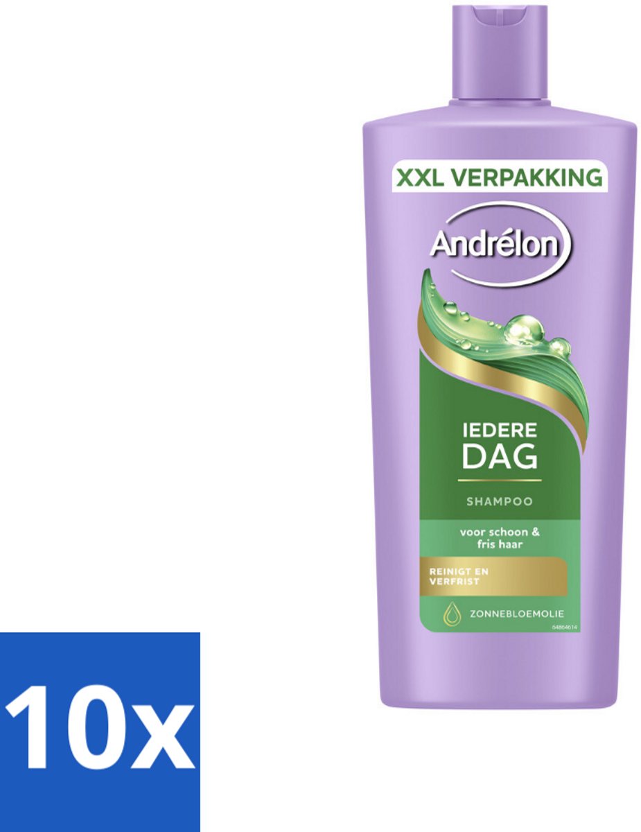10 x Andrélon – Shampoo – Iedere Dag – 685 ml - Iedere Dag Shampoo - Zonnebloemolie Shampoo - Mild Shampoo - Haar Reinigen - Dagelijks Haarwassen