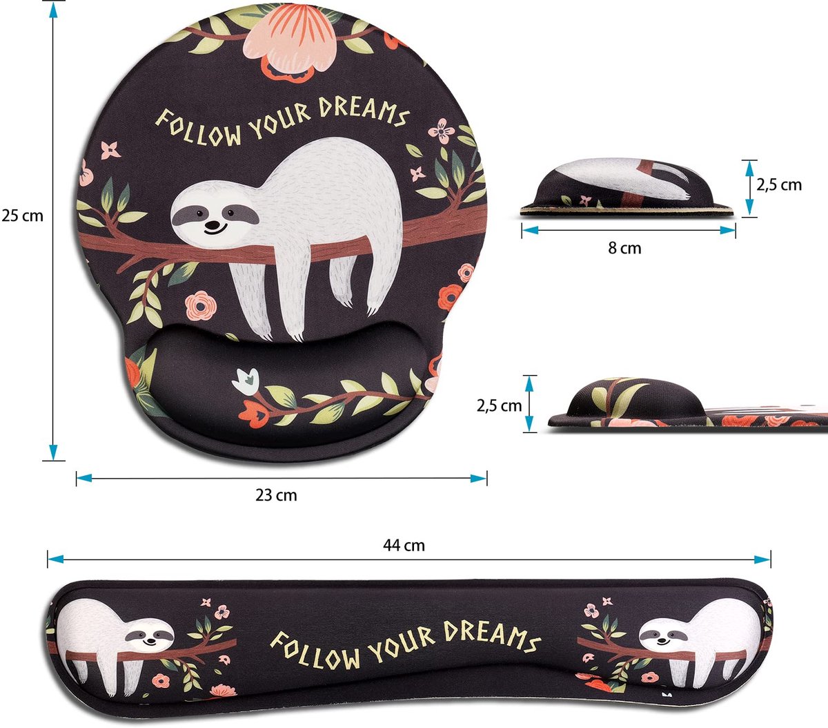 Muismat met palmsteun - zwart - ergonomisch ontwerp - optimale ondersteuning - ShopVlot