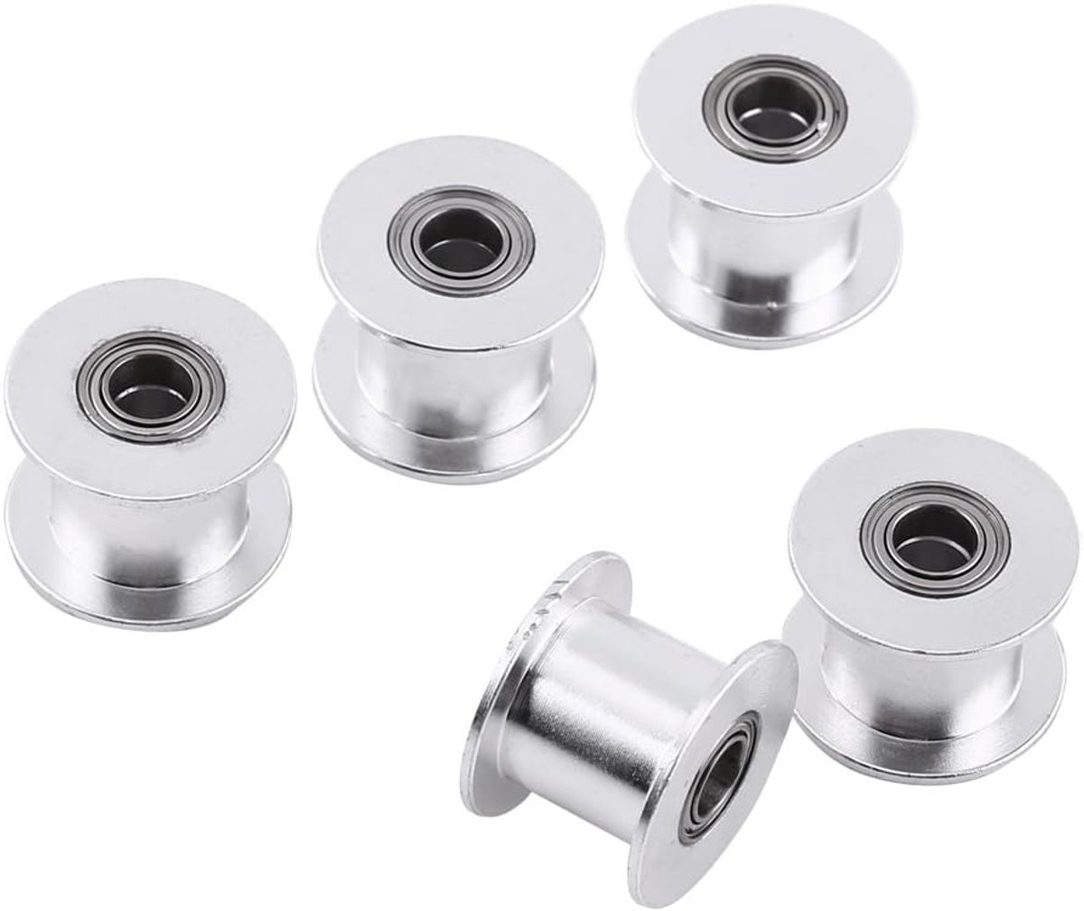 Pulleys zonder tand 10mm - RVS met PTFE buis - Voor 3D printer filament - Set van 5 stuks - ShopVlot
