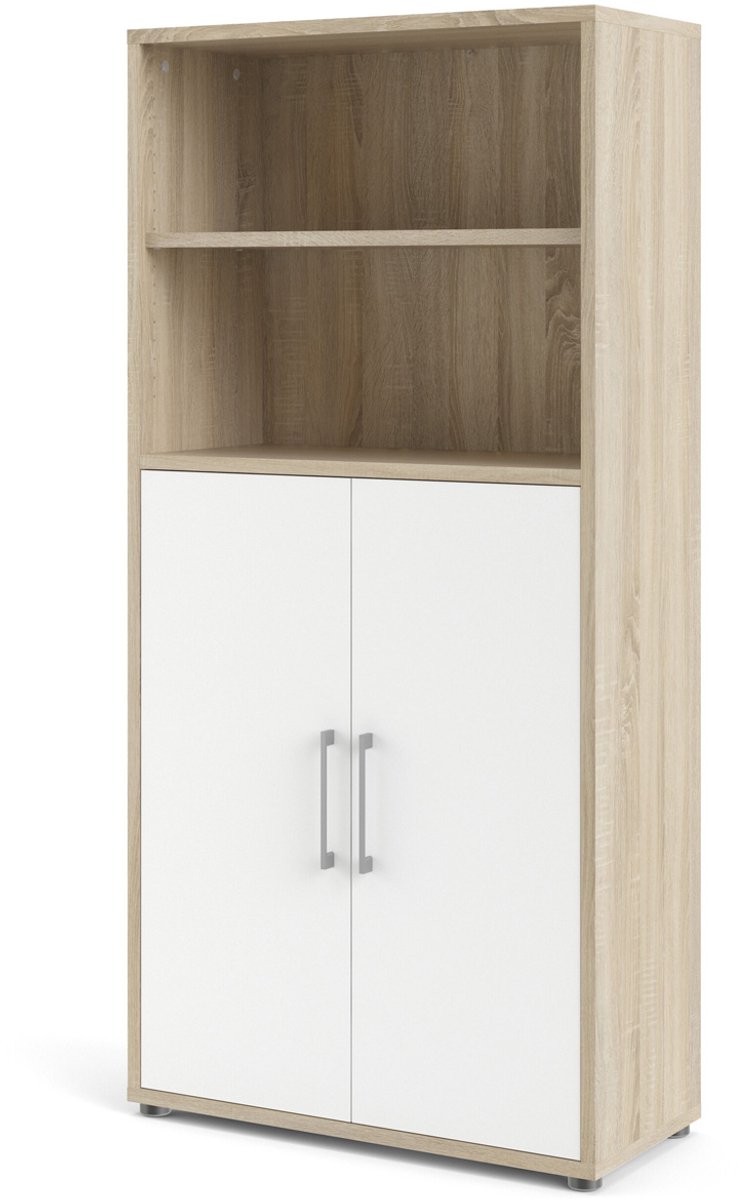 Giga Living Boekenkast Prima - Naturel/Wit - 90x185x45cm