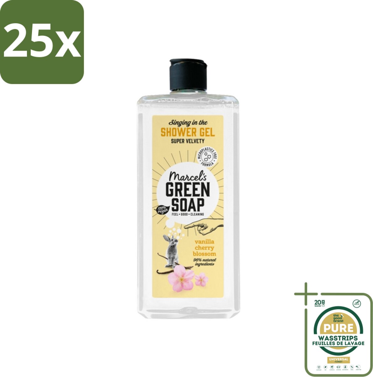 25 x Marcel's Green Soap - Douchegel - Vanille & Kersenbloesem - Verzorgend & zacht - 300 ml - Grootverpakking - Douchegel - Vanille En Kersenbloesem - Natuurlijke Douchegel - Verzorgende Douchegel - Vegan Douchegel