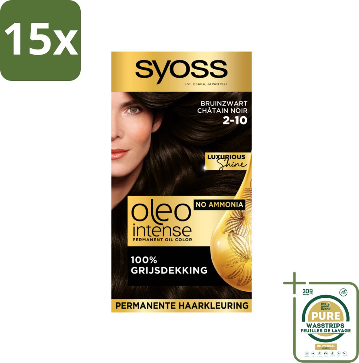 Syoss Oleo Intense - Haarverf - 2-10 - Bruinzwart - 115ml x 15