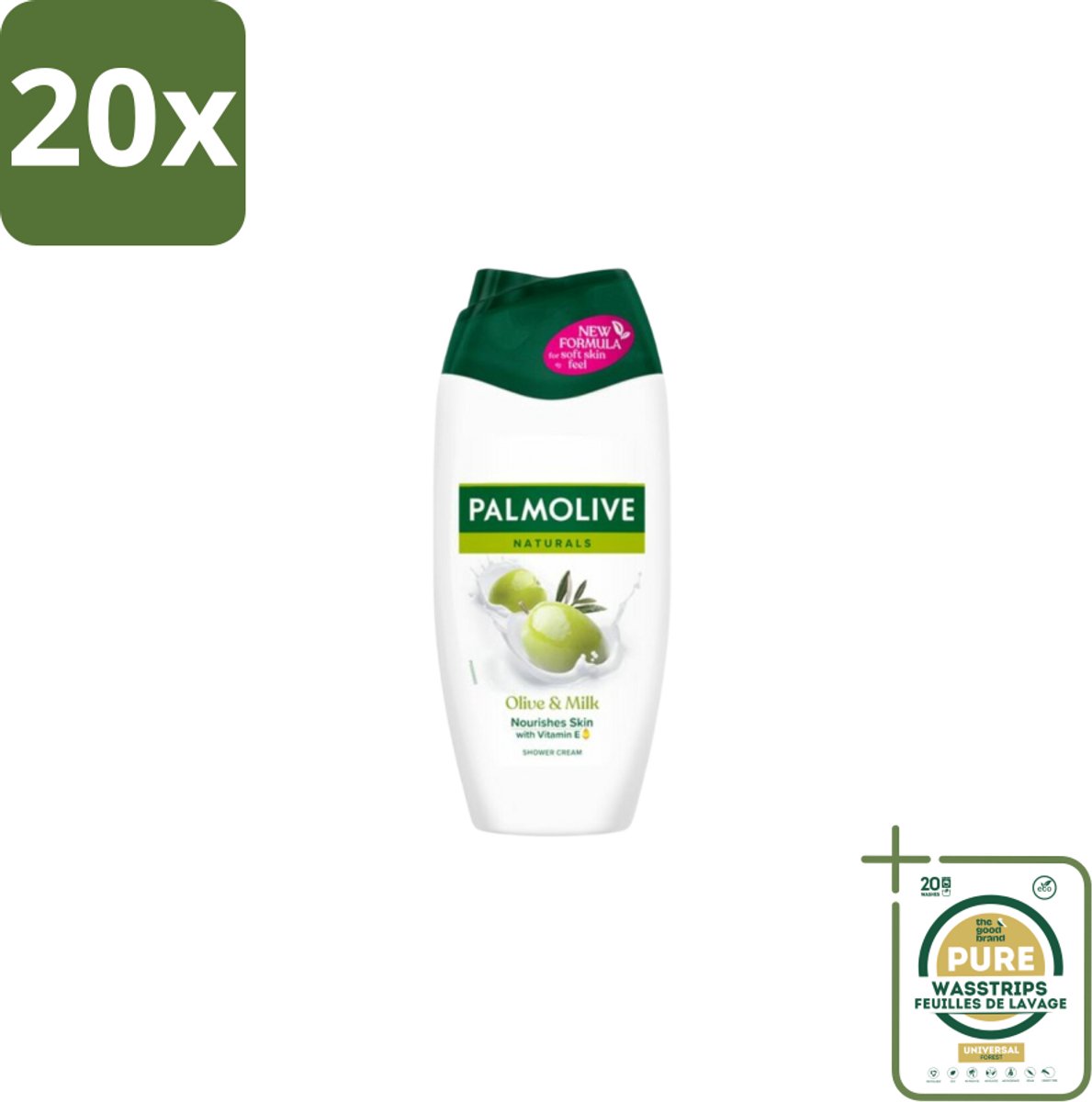 20 x Palmolive Naturals - Olijf & Melk - Douchecrème - Natuurlijk & Verzachtend - 250 ml - Grootverpakking - Douchecrème - Natuurlijke Huidverzorging - Olijf En Melk - Vegan Douchecrème - Zachte Huid