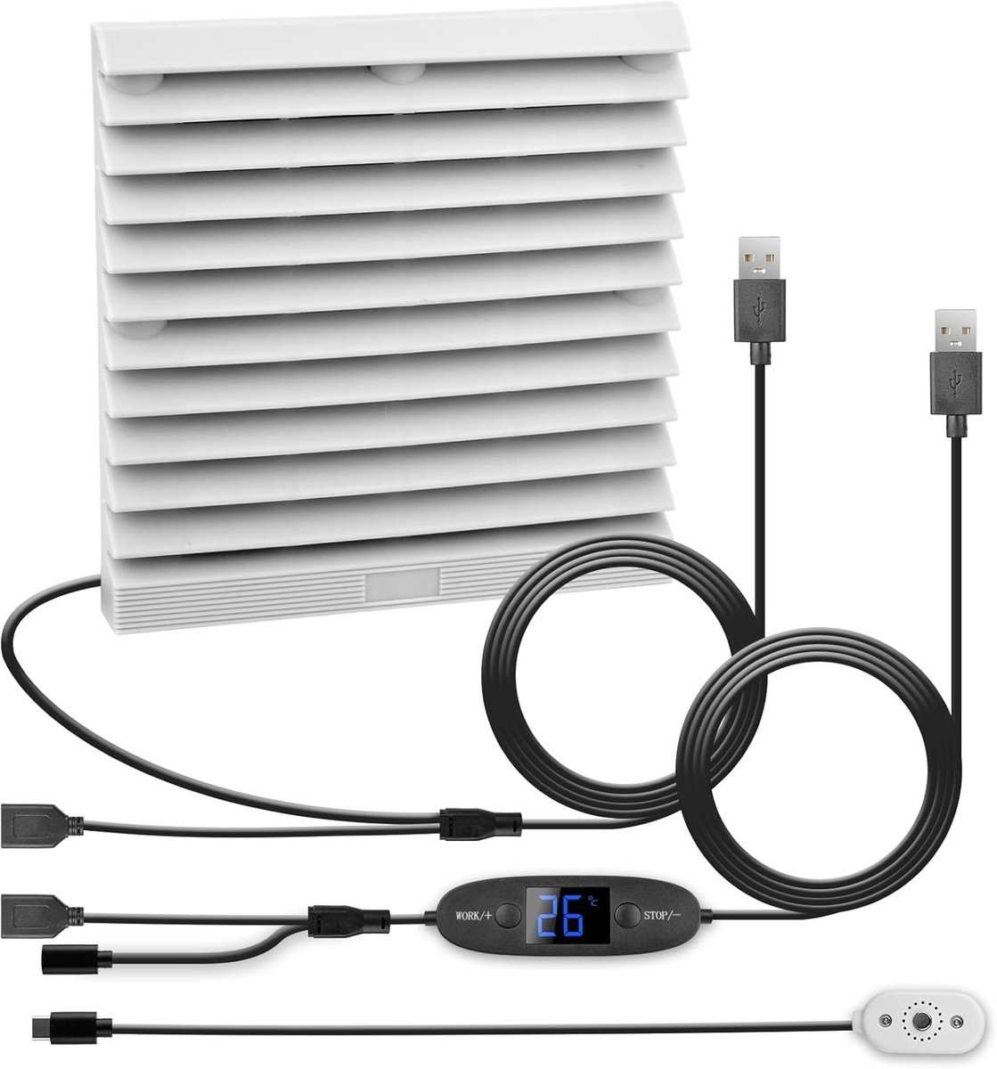 Ventilator 120mm - temperatuur gecontroleerd - 10 snelheden - stil en energiezuinig - voor motorhomes - ShopVlot