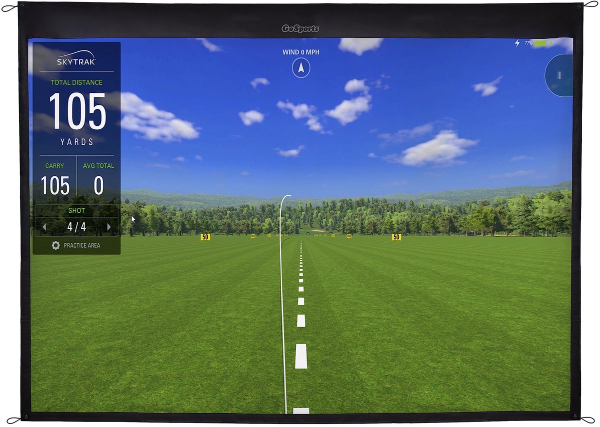 Golf simulator impact screen 10ft x 7ft - wit mat polyester - standaard projectie - ideaal voor thuisgebruik - ShopVlot